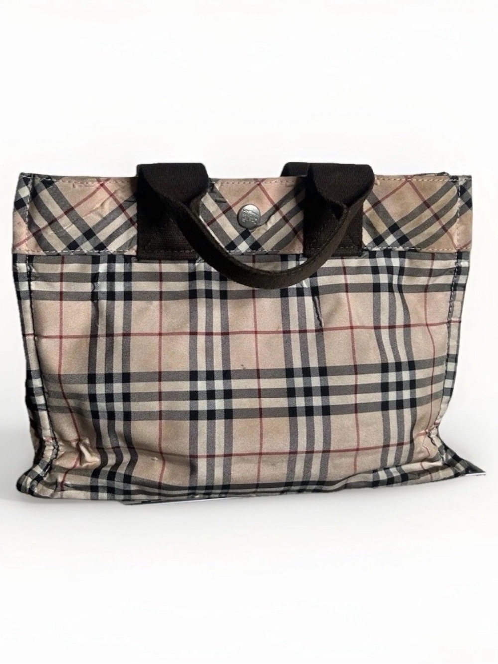 Burberry Blue Label Beige Plaid Tote with Black Interior